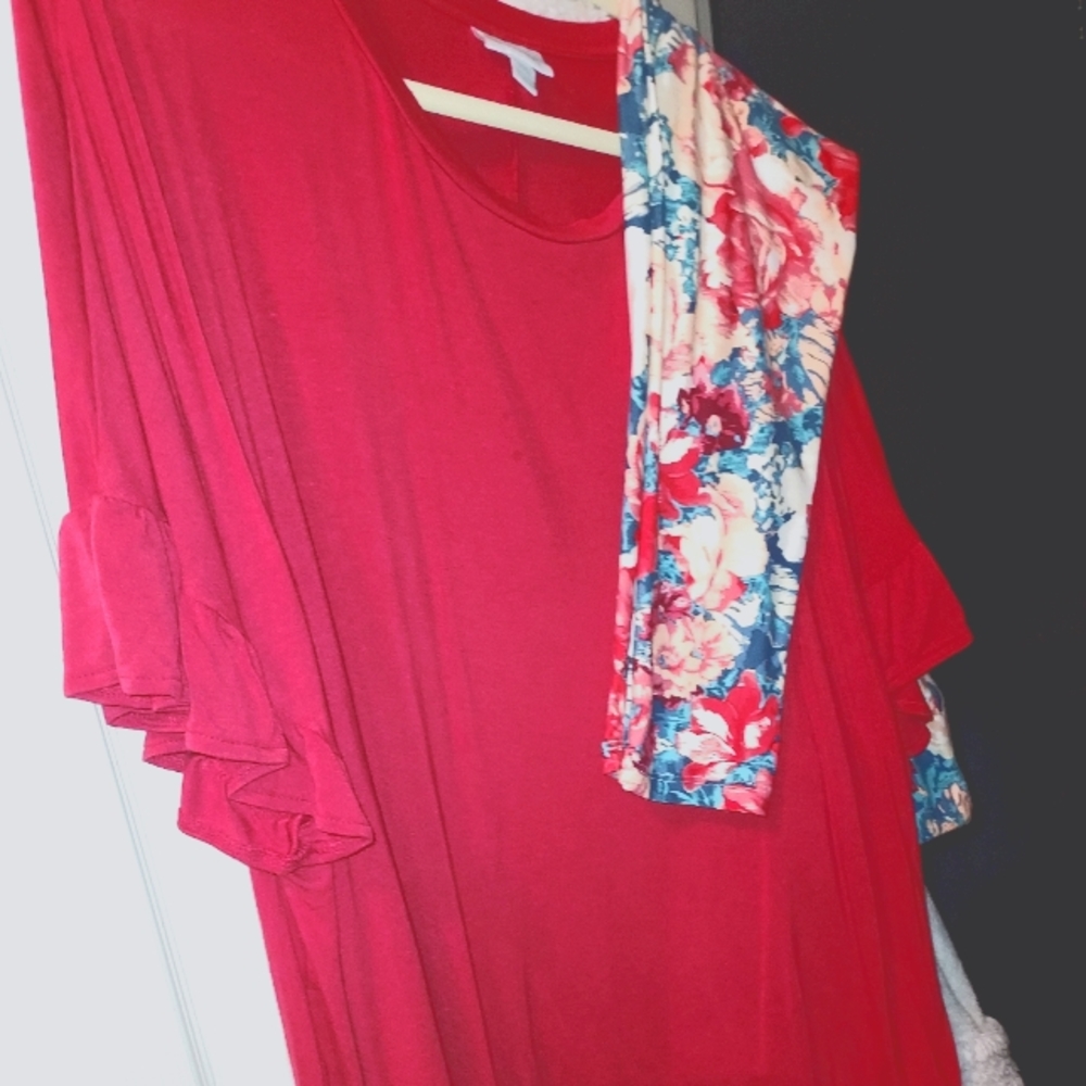 Lularoe outfit tc leggings 2xl Dalh never worn leggings top worn once